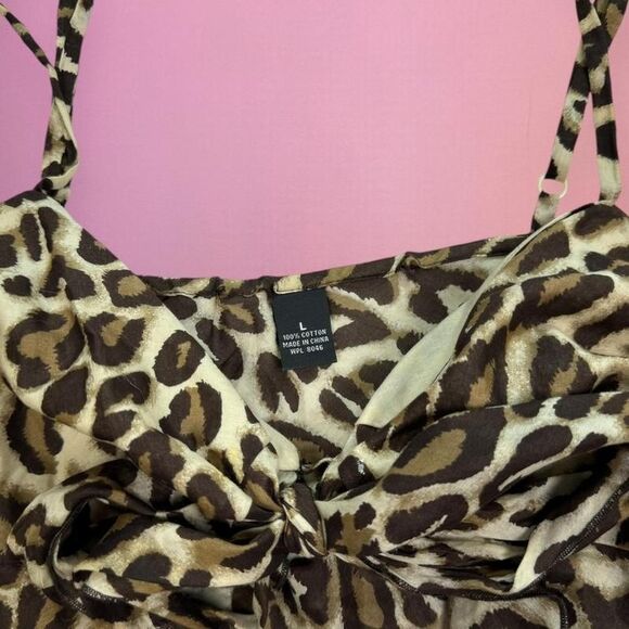Y2K leopard print 100% cotton cami - Picture 2 of 3